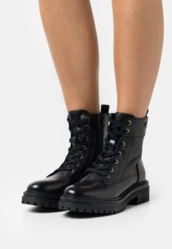 Geox Iridea - Stivaletti Stringati - Black