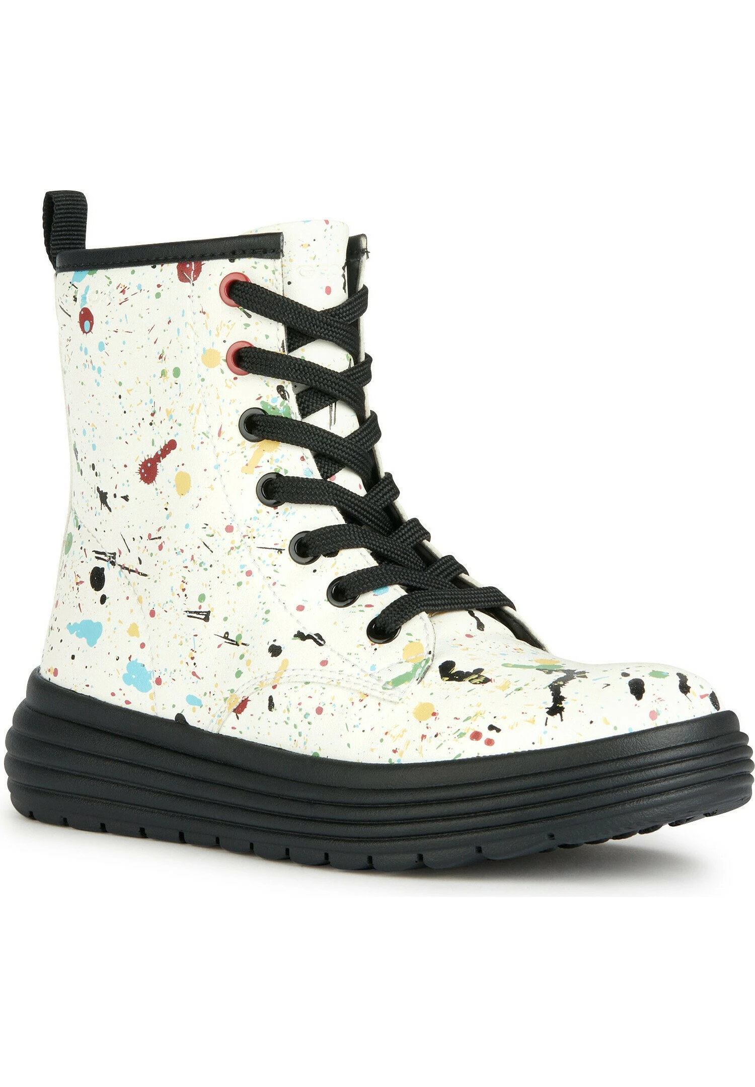 Geox J Phaolae- Stivaletti Stringati - White Multicolor 2 Geox J Phaolae- Stivaletti Stringati - White Multicolor - immagine 2