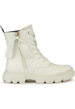 Geox J Junette - Stivaletti Stringati - Light Ivory