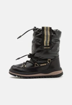 Geox Adelhide Girl AbStivali Da Neve Black/Gold Bambini Stivali GE113K02J-Q11