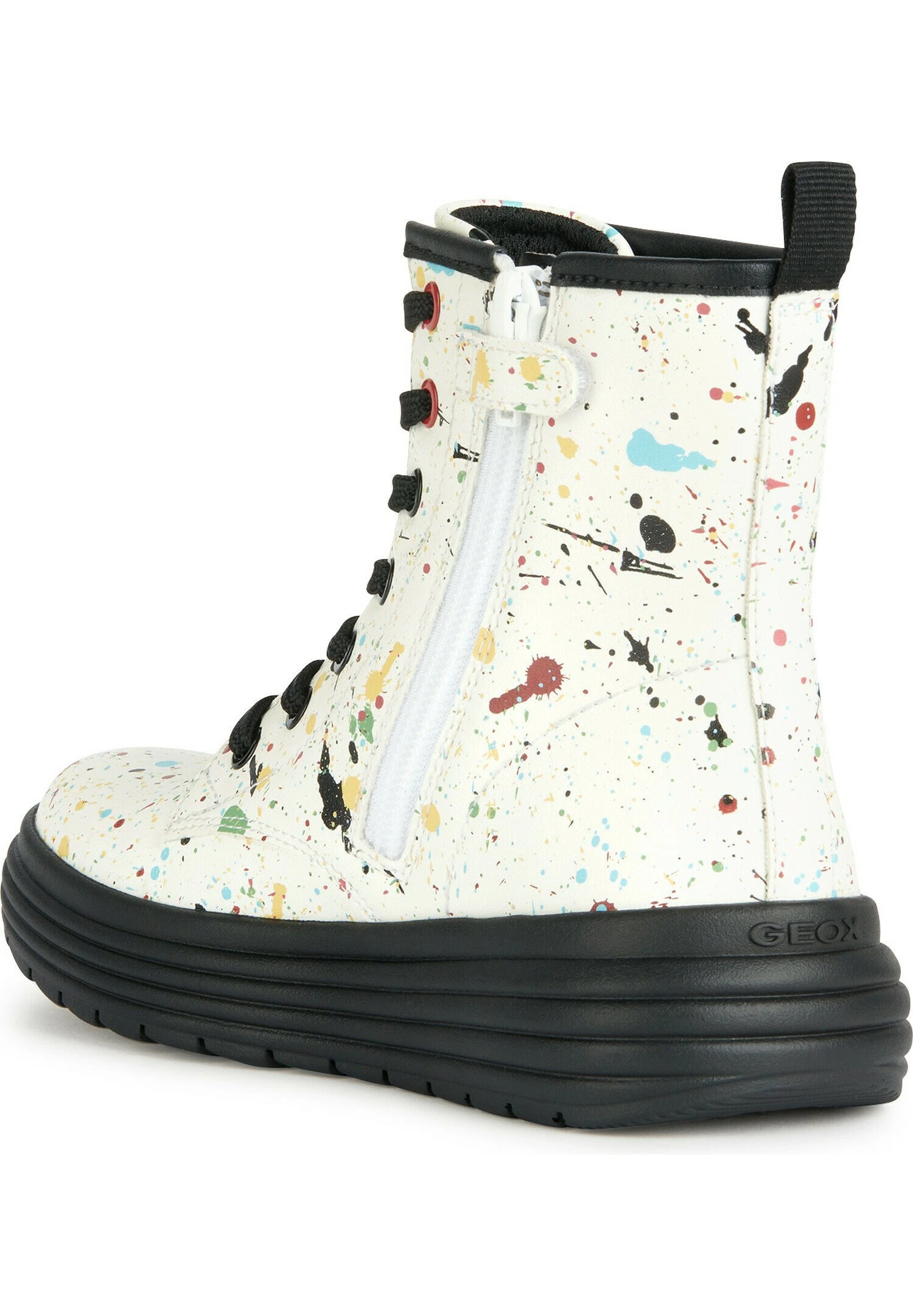 Geox J Phaolae- Stivaletti Stringati - White Multicolor 4 Geox J Phaolae- Stivaletti Stringati - White Multicolor - immagine 4