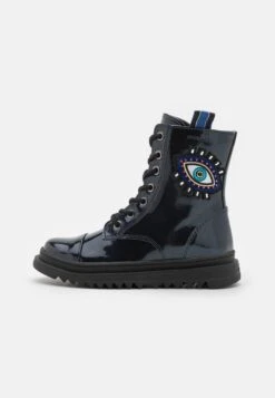 Geox Gillyjaw Girl - Stivaletti Stringati - Navy/Bluette