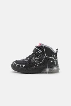 Geox Marvel Avengers Black Panther Light Up Grayjay Sneakers AlteBlack/Silver Bambini Sneakers GE114D0J1-Q11